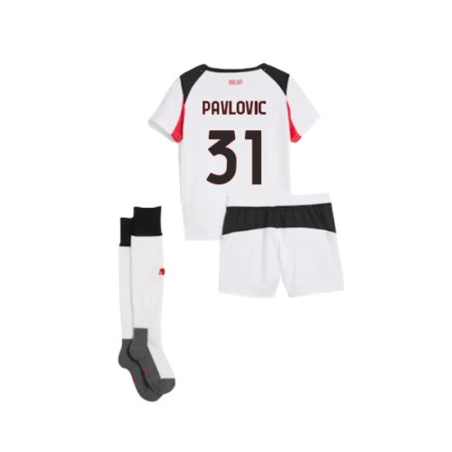 2025-2026 AC Milan Away Mini Kit (Pavlovic 31)