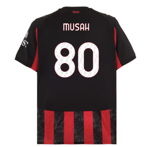 2025-2026 AC Milan Home Shirt (Musah 80)