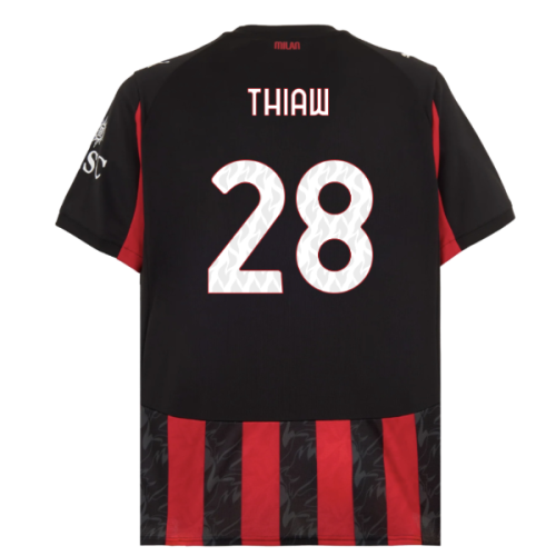 2025-2026 AC Milan Home Shirt (Thiaw 28)