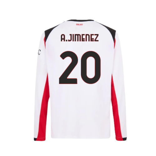 2025-2026 AC Milan Long Sleeve Away Shirt (A.Jimenez 20)