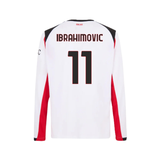 2025-2026 AC Milan Long Sleeve Away Shirt (Ibrahimovic 11)