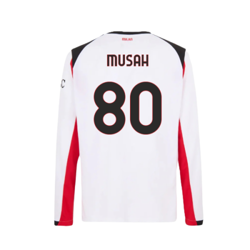 2025-2026 AC Milan Long Sleeve Away Shirt (Musah 80)