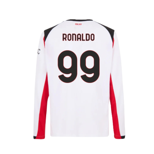 2025-2026 AC Milan Long Sleeve Away Shirt (Ronaldo 99)