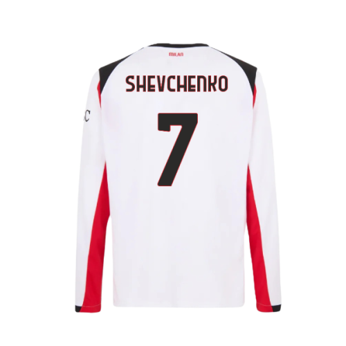 2025-2026 AC Milan Long Sleeve Away Shirt (Shevchenko 7)