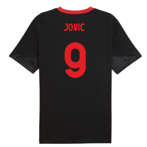 2025-2026 AC Milan Training Jersey (Black) (Jovic 9)