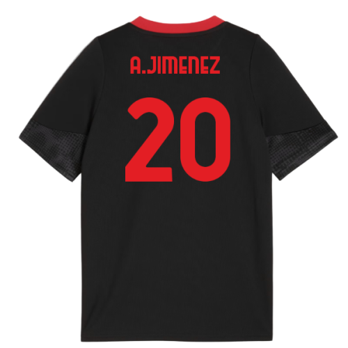 2025-2026 AC Milan Training Jersey (Black) - Kids (A.Jimenez 20)