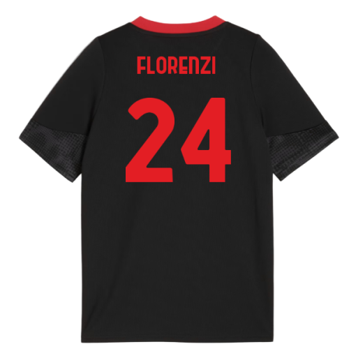 2025-2026 AC Milan Training Jersey (Black) - Kids (Florenzi 24)