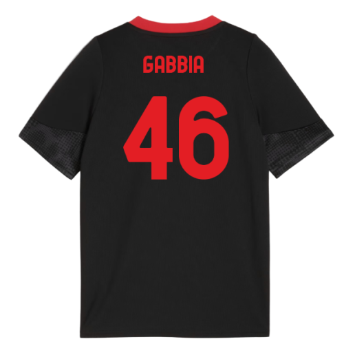 2025-2026 AC Milan Training Jersey (Black) - Kids (Gabbia 46)