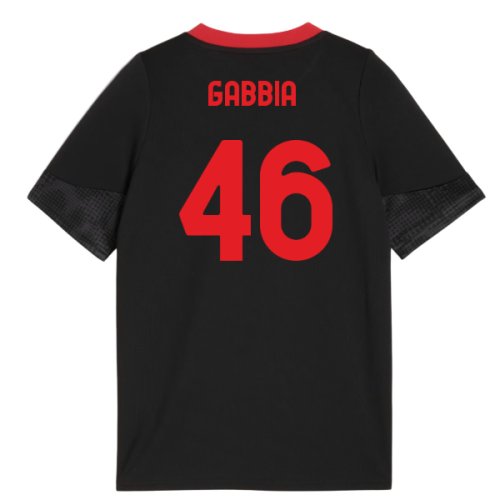 2025-2026 AC Milan Training Jersey (Black) - Kids (Gabbia 46)