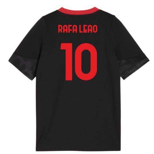 2025-2026 AC Milan Training Jersey (Black) - Kids (Rafa Leao 10)