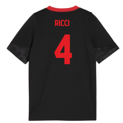 2025-2026 AC Milan Training Jersey (Black) - Kids (Ricci 4)