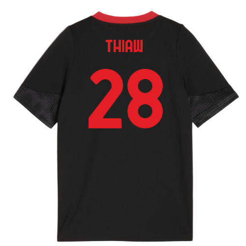 2025-2026 AC Milan Training Jersey (Black) - Kids (Thiaw 28)