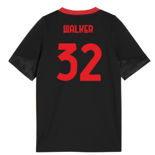 2025-2026 AC Milan Training Jersey (Black) - Kids (Walker 32)