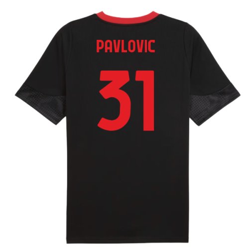2025-2026 AC Milan Training Jersey (Black) (Pavlovic 31)