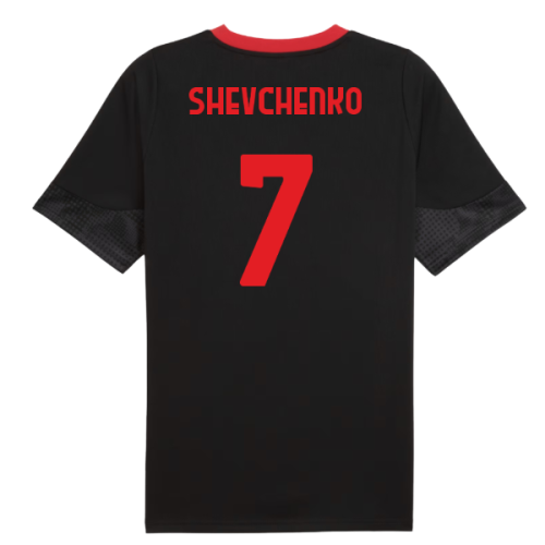 2025-2026 AC Milan Training Jersey (Black) (Shevchenko 7)