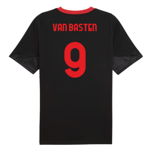 2025-2026 AC Milan Training Jersey (Black) (Van Basten 9)
