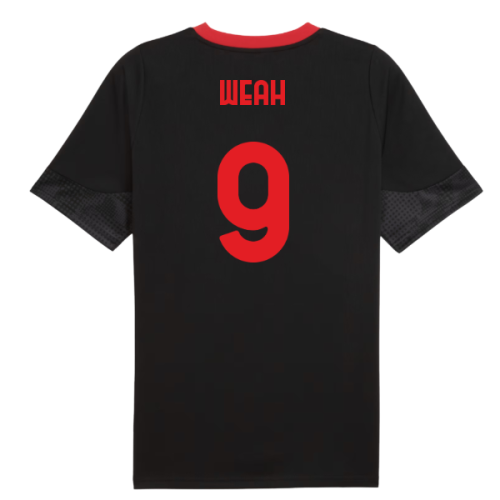 2025-2026 AC Milan Training Jersey (Black) (Weah 9)