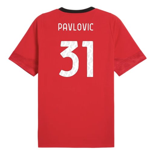 2025-2026 AC Milan Training Jersey (Red) (Pavlovic 31)