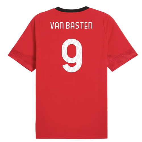 2025-2026 AC Milan Training Jersey (Red) (Van Basten 9)