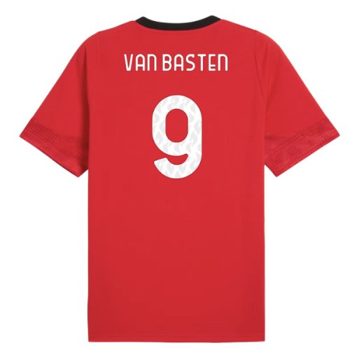 2025-2026 AC Milan Training Jersey (Red) (Van Basten 9)