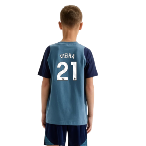 2025-2026 Arsenal Training Tee (Blanch Blue) - Kids (Vieira 21)