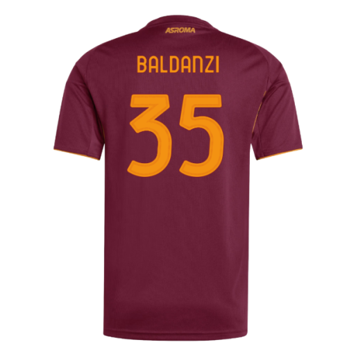 2025-2026 AS Roma Home Shirt (Baldanzi 35)