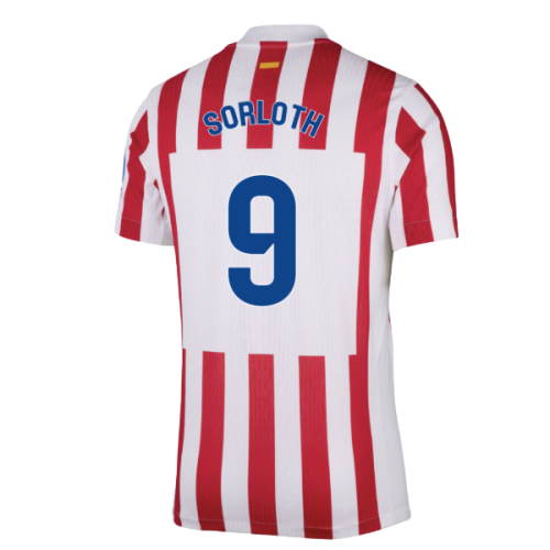 2025-2026 Atletico Madrid Home Authentic Shirt (Sorloth 9)