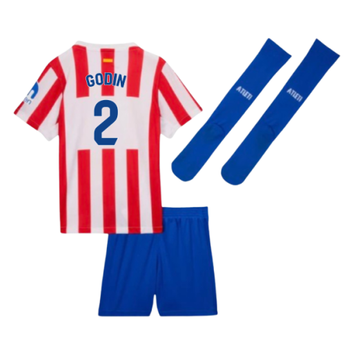 2025-2026 Atletico Madrid Home Little Boys Mini Kit (Godin 2)