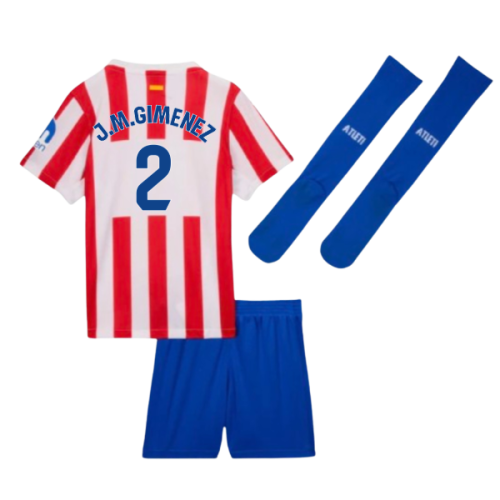 2025-2026 Atletico Madrid Home Little Boys Mini Kit (J.M.Gimenez 2)