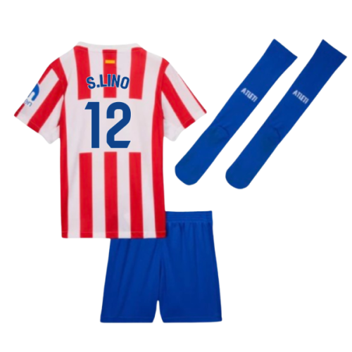 2025-2026 Atletico Madrid Home Little Boys Mini Kit (S.Lino 12)