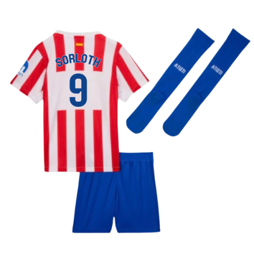 2025-2026 Atletico Madrid Home Little Boys Mini Kit (Sorloth 9)