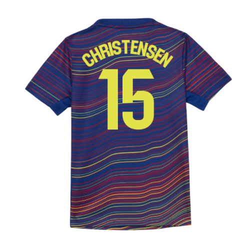 2025-2026 Barcelona Academy Pro Pre Match Shirt (Blue) - Kids (Christensen 15)