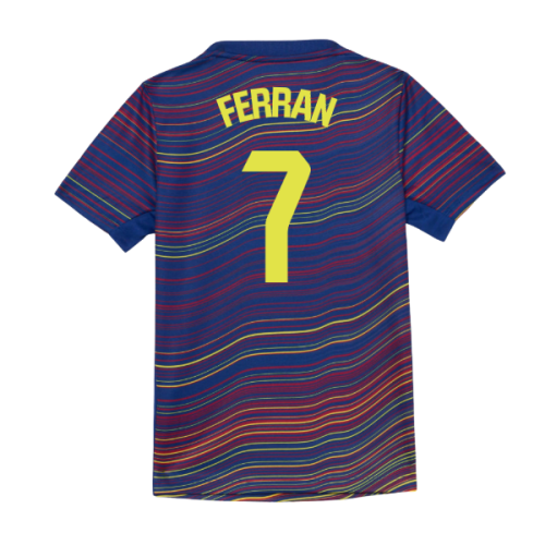 2025-2026 Barcelona Academy Pro Pre Match Shirt (Blue) - Kids (Ferran 7)