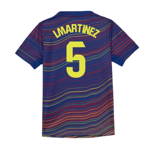 2025-2026 Barcelona Academy Pro Pre Match Shirt (Blue) - Kids (I.Martinez 5)