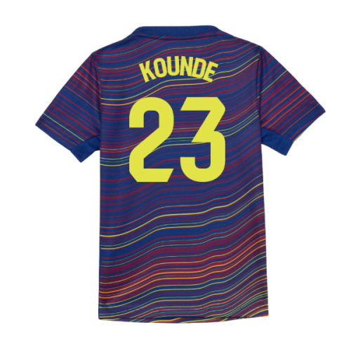 2025-2026 Barcelona Academy Pro Pre Match Shirt (Blue) - Kids (Kounde 23)