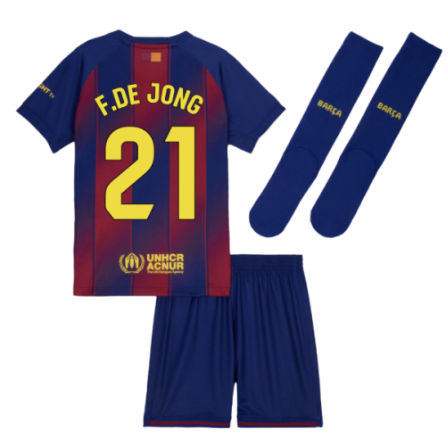 2025-2026 Barcelona Home Mini Kit (F.De Jong 21)