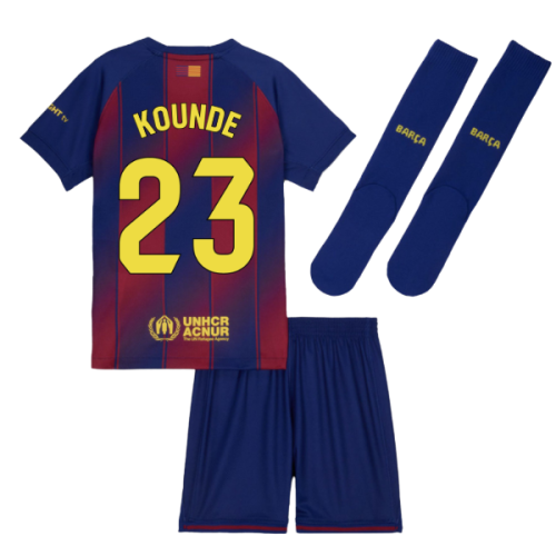 2025-2026 Barcelona Home Mini Kit (Kounde 23)
