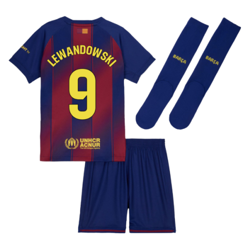2025-2026 Barcelona Home Mini Kit (Lewandowski 9)