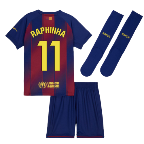 2025-2026 Barcelona Home Mini Kit (Raphinha 11)