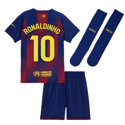 2025-2026 Barcelona Home Mini Kit (Ronaldinho 10)