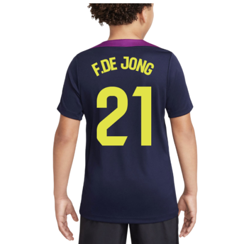 2025-2026 Barcelona Strike Training Shirt (Purple) - Kids (F.De Jong 21)
