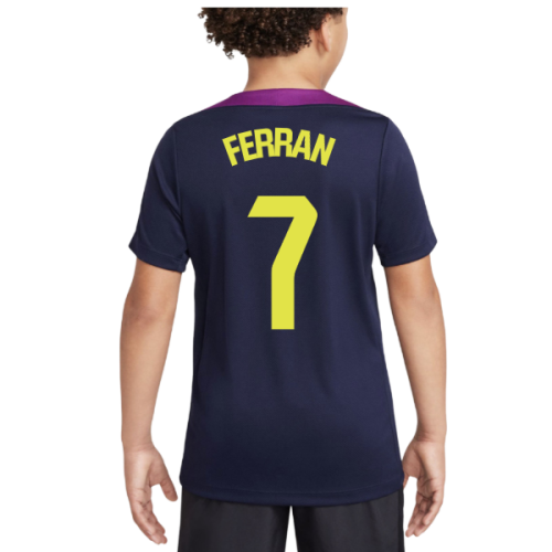 2025-2026 Barcelona Strike Training Shirt (Purple) - Kids (Ferran 7)