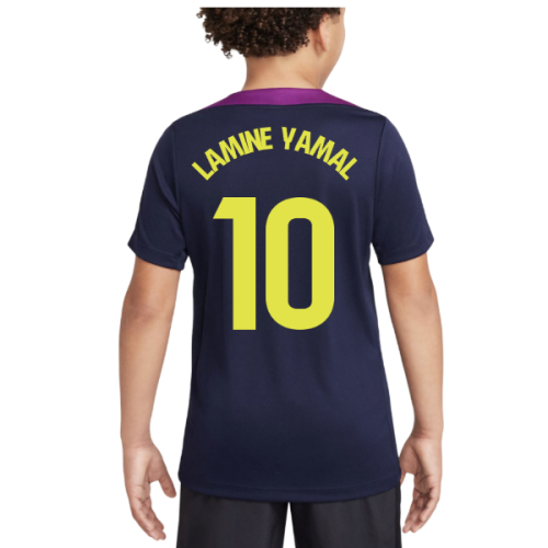 2025-2026 Barcelona Strike Training Shirt (Purple) - Kids (Lamine Yamal 10)