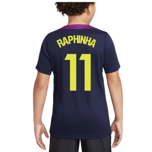 2025-2026 Barcelona Strike Training Shirt (Purple) - Kids (Raphinha 11)