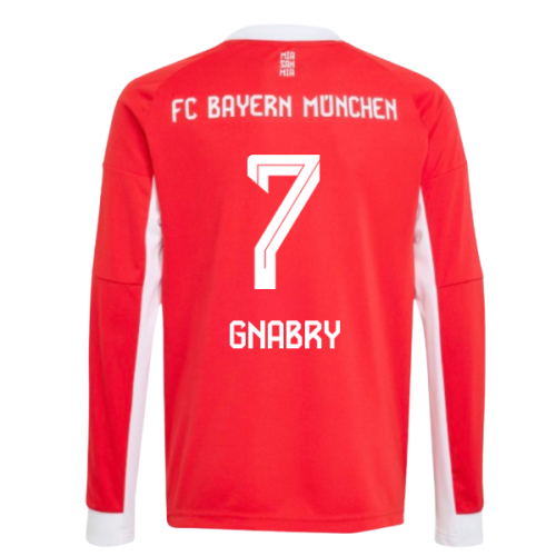 2025-2026 Bayern Munich Long Sleeve Home Shirt (Kids) (Gnabry 7)