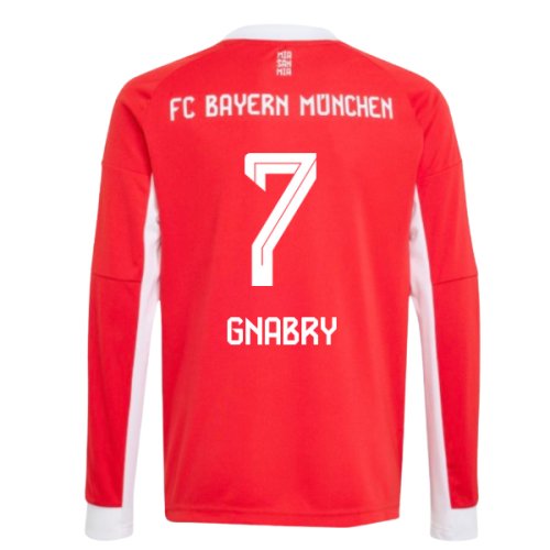 2025-2026 Bayern Munich Long Sleeve Home Shirt (Kids) (Gnabry 7)