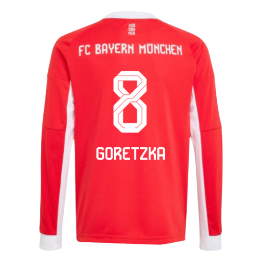 2025-2026 Bayern Munich Long Sleeve Home Shirt (Kids) (Goretzka 8)