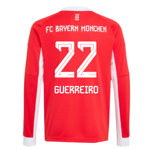 2025-2026 Bayern Munich Long Sleeve Home Shirt (Kids) (Guerreiro 22)