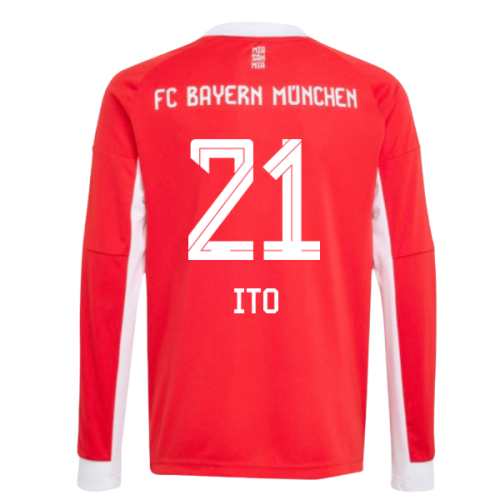 2025-2026 Bayern Munich Long Sleeve Home Shirt (Kids) (Ito 21)