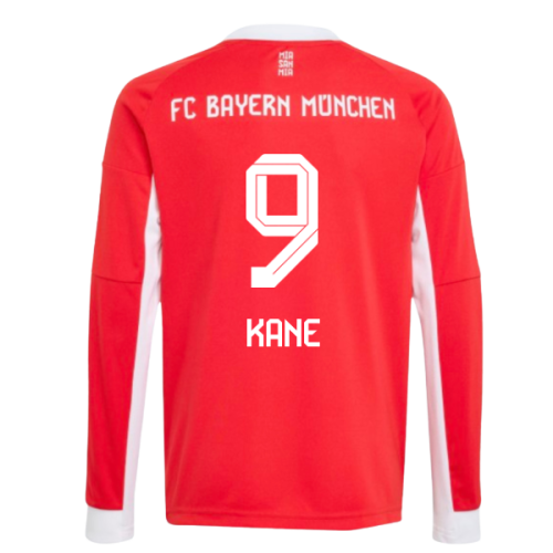 2025-2026 Bayern Munich Long Sleeve Home Shirt (Kids) (Kane 9)